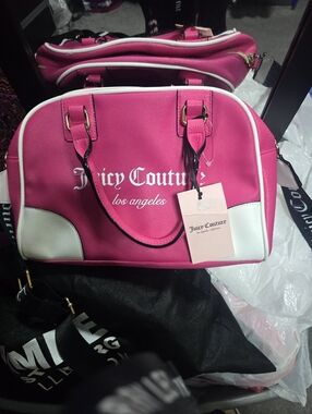 NWT Juicy Couture Pink Fashionista Sports Bowler Crossbody Purse Bag